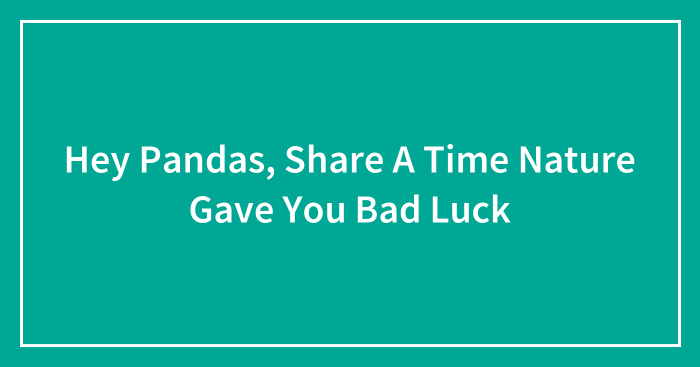 Hey Pandas, Share A Time Nature Gave You Bad Luck