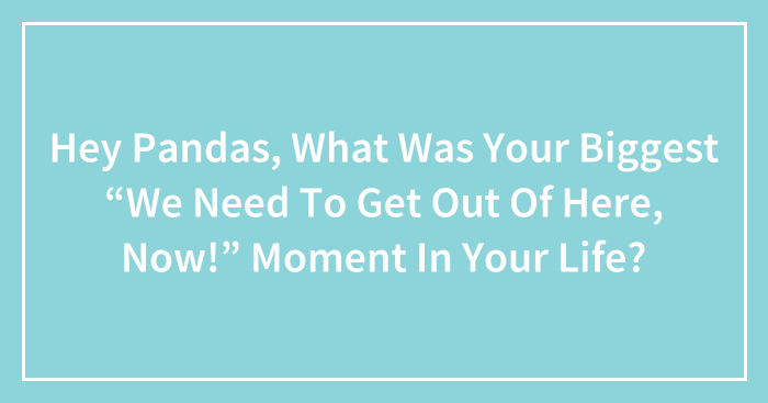Hey Pandas, What Was Your Biggest “We Need To Get Out Of Here, Now!” Moment In Your Life? (Closed)