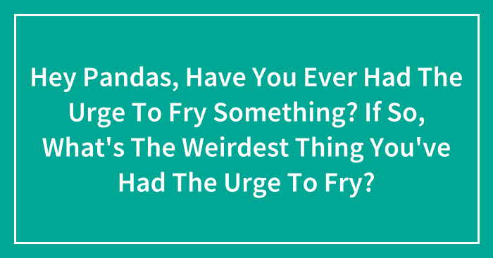 Hey Pandas, Have You Ever Had The Urge To Fry Something? If So, What’s The Weirdest Thing You’ve Had The Urge To Fry? (Closed)