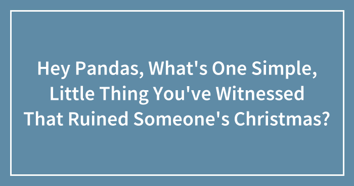 Hey Pandas, What’s One Simple, Little Thing You’ve Witnessed That Ruined Someone’s Christmas? (Closed)