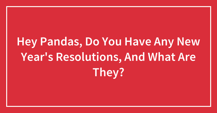 Hey Pandas, Do You Have Any New Year’s Resolutions, And What Are They? (Closed)