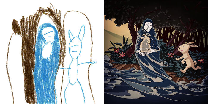 Propuesta de la niña artista Liv, fan art de @cozacana_