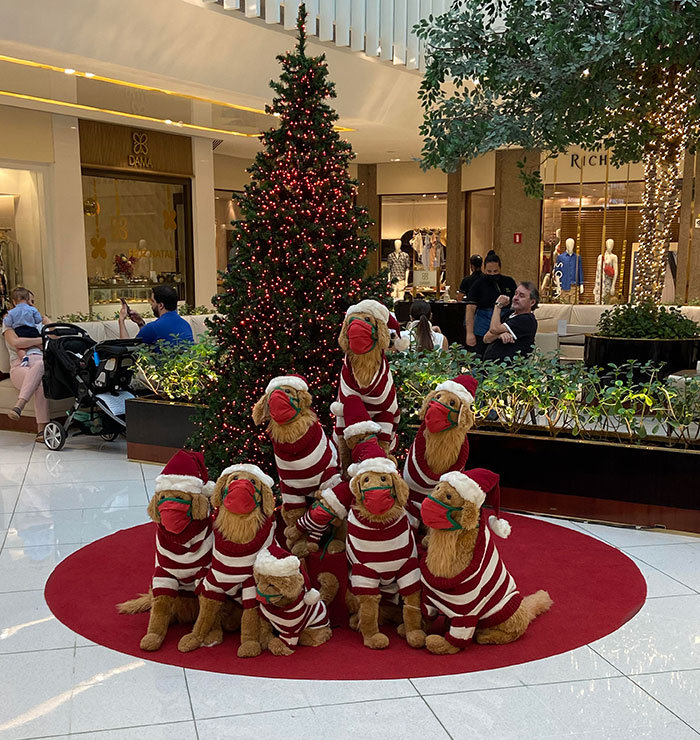 Masked Dogs As Christmas Decoration