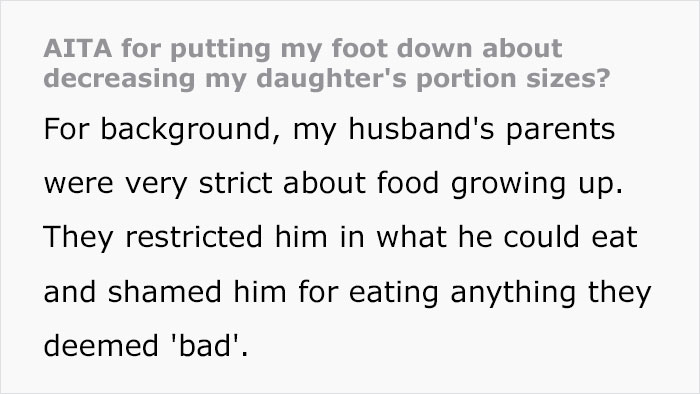 Father Says 11-Year-Old Daughter Is Getting Fat, Mother Refuses To Decrease Her Food Portion Sizes