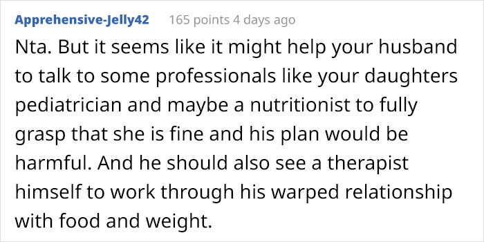 Father Says 11-Year-Old Daughter Is Getting Fat, Mother Refuses To Decrease Her Food Portion Sizes