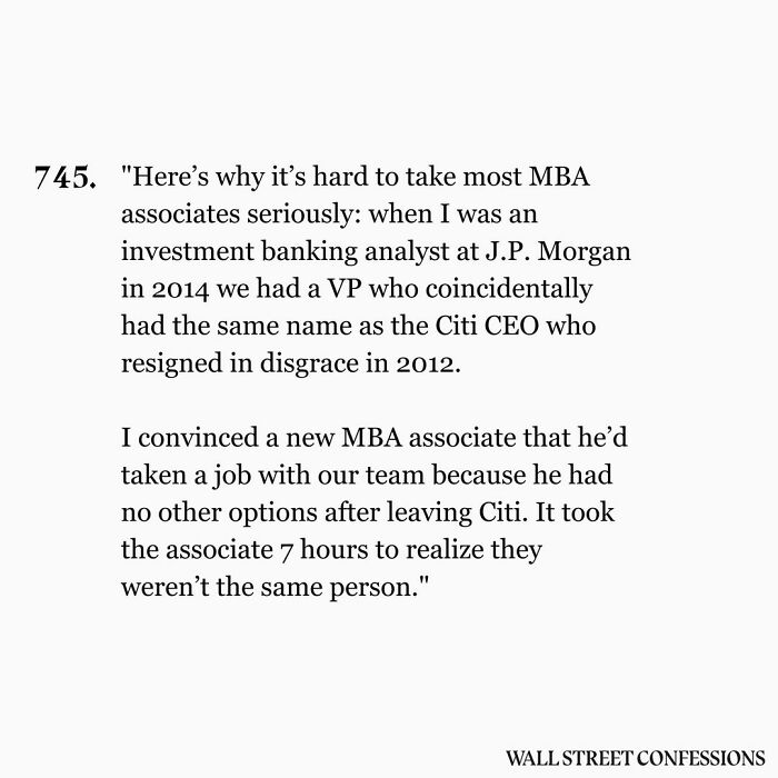 Wall Street Confessions