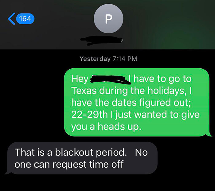 This Is The Second Time I’ve Had To Quit My Job In Order To See My Family For Christmas, Who I See Once A Year