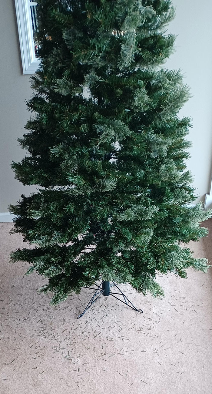 My Fake Christmas Tree Is Like The Real Thing. It Sheds A Lot Of Needles
