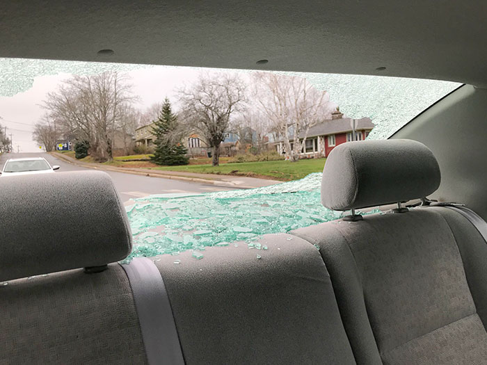 My Lovely Back Windshield That Shattered On Christmas Day