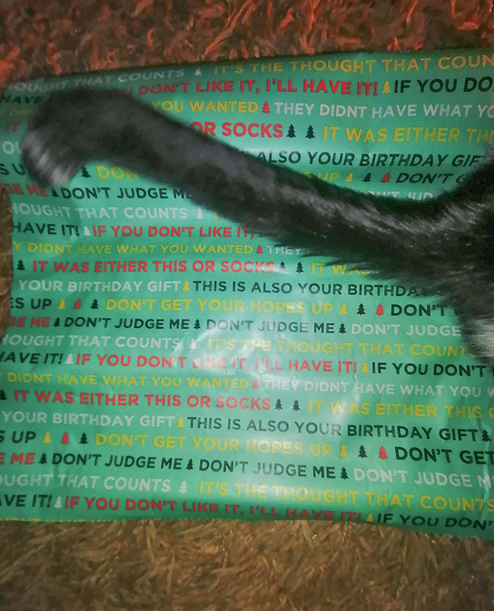 This Wrapping Paper I Bought After Going Shopping Without My Glasses I Thought It Said Merry Christmas