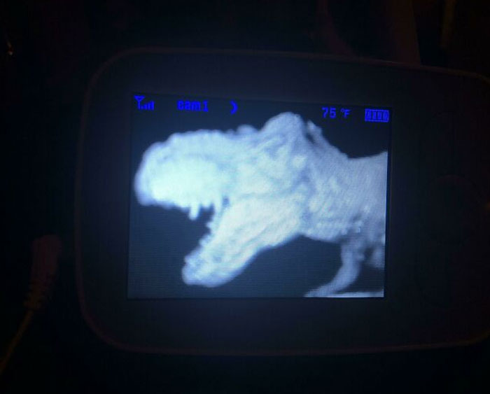 My Son Thought It Would Be Funny To Put His Toy In Front Of The Baby Monitor