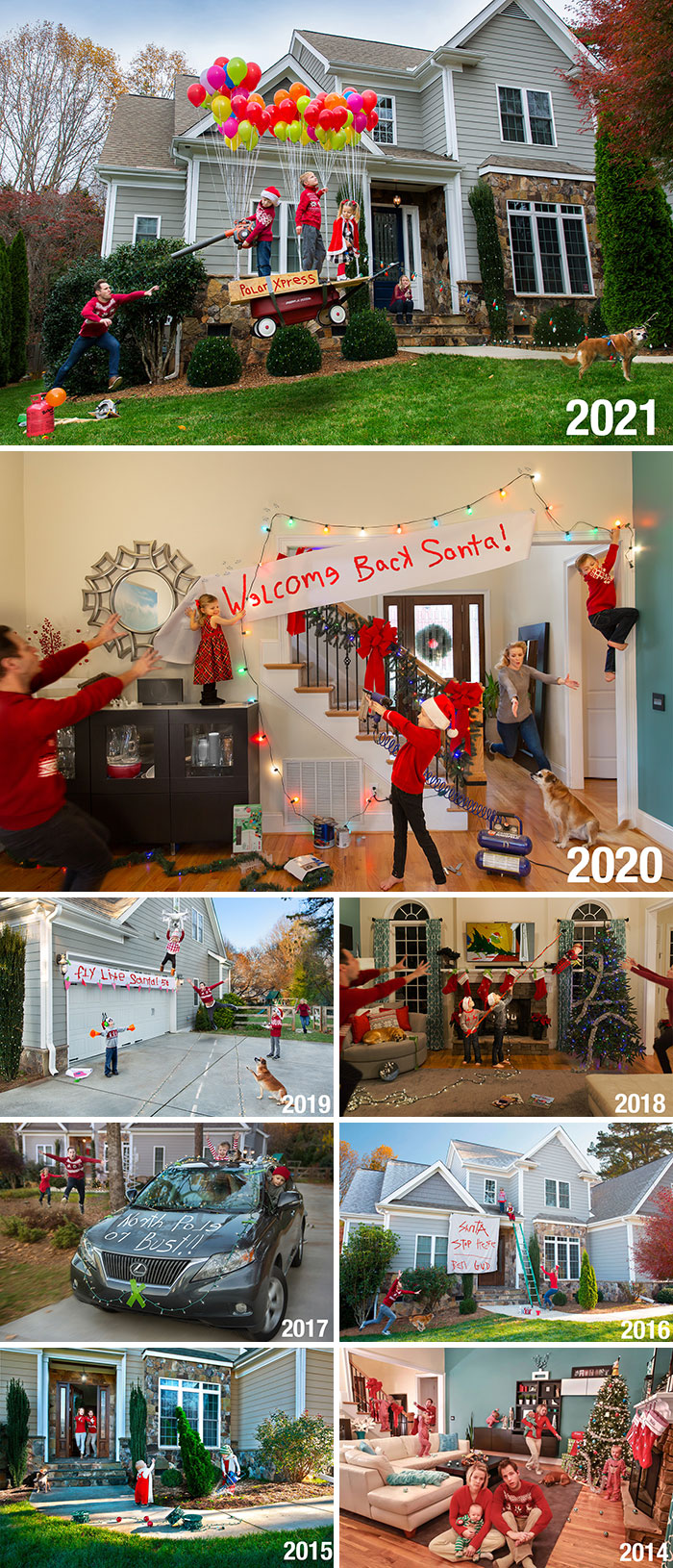 Here's Our Annual "Parenting Disaster" Christmas Card - 8 Years And Counting