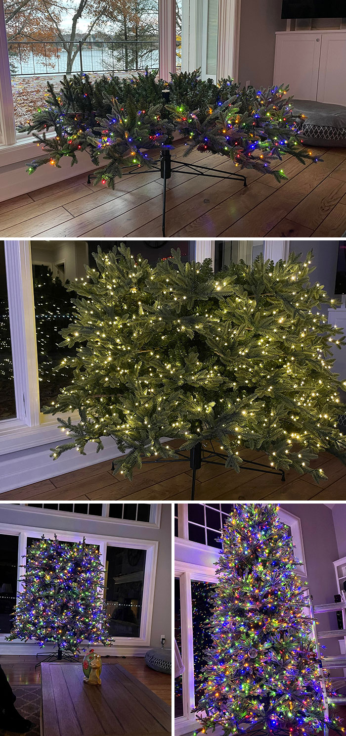 Bought The 12-Foot Tree From Costco I Have Wanted For Years. Every Couple Nights My Husband Puts Another Section On