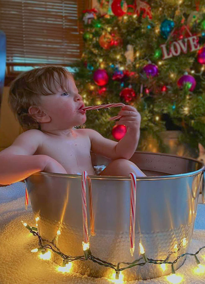 My Son Enjoying His Christmas Pictures