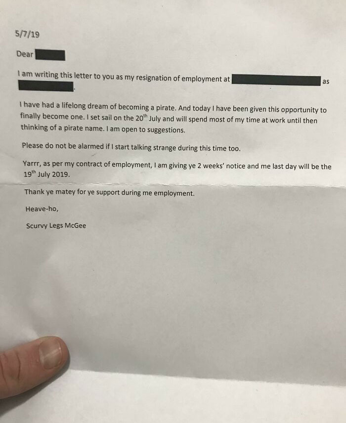 I Helped A Work Mate With His Resignation Letter. Not Sure Why He Didn't Use It?
