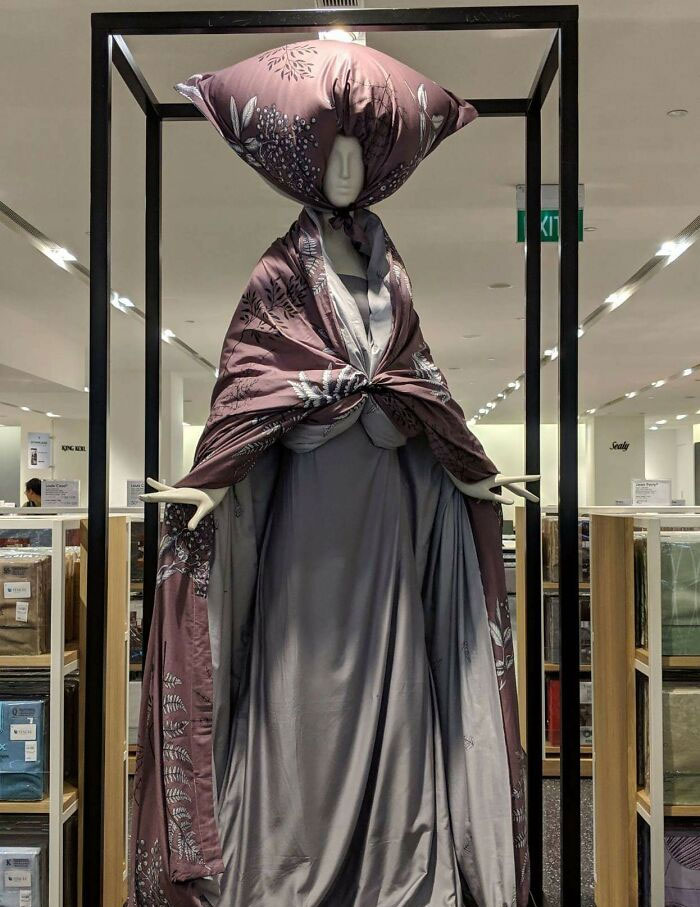 Not Much Customers Around Today, So I Got Creative With The Bedsheets