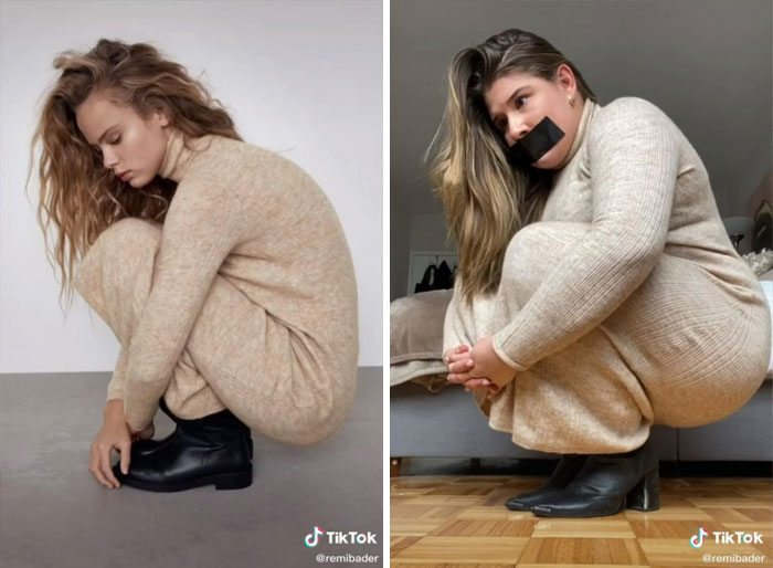 Esta mujer recrea las poses que realizan las modelos de Zara para demostrar lo ridículas que son Esta mujer recrea las poses que realizan las modelos de Zara para demostrar lo ridículas que son