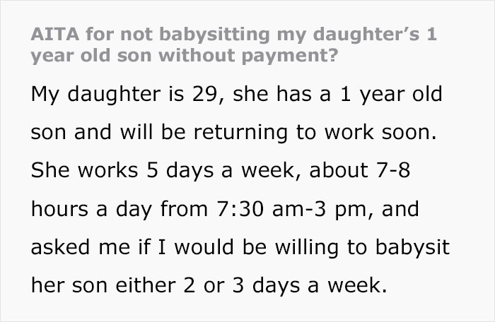 Grandma Won&rsquo;t Babysit Grandson Unless She Gets Paid, Asks The Internet If She Was Being A Jerk