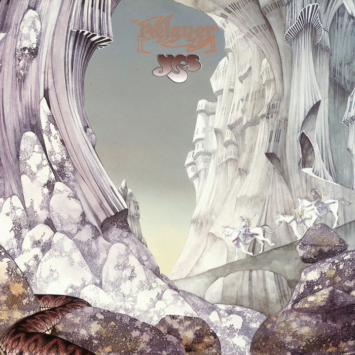 Greatest album cover featuring surreal art with riders on horseback amid towering fantasy structures.