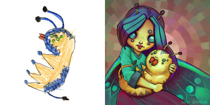 Propuesta de la niña artista Megan, fan art de @handshooks