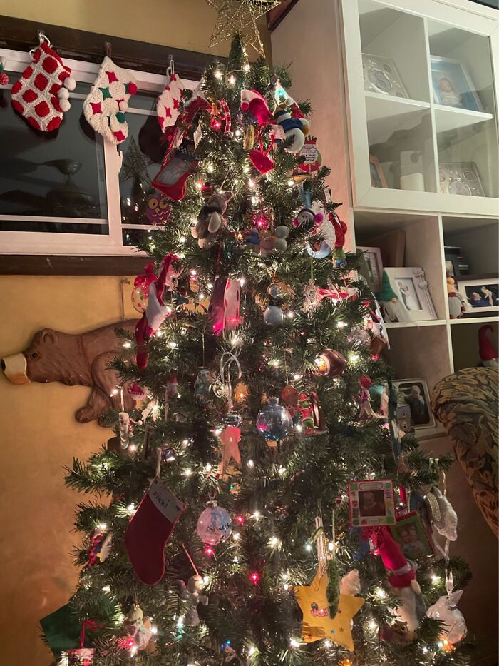 I Let My Teenagers Do The Decorating. Photo Ornaments Are My Favorites.