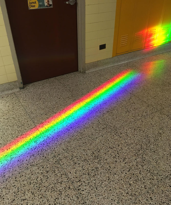 This Perfect Rainbow In My School’s Science Hall