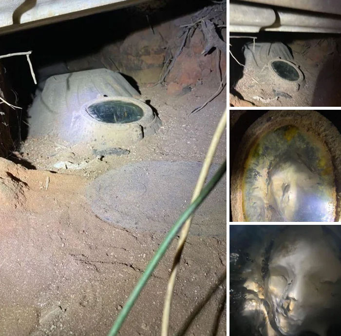 A 130-Year-Old Crypt Found While Renovating A Church In Sc, They Put A Glass Window On It So You Could See The Face