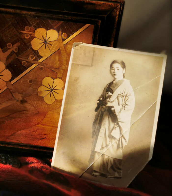 I Don't Know Who She Is, This Damaged, Creased Photo Appeared On Ebay For A Tiny Amount Of Money And No Bidders. I Figured If No One Bought It, The Seller Might Throw Her Away. This Momentary Fraction Of Time, And What Might Be The Only Remenant Of Her Existance, Will Now Be Preserved And Cared For