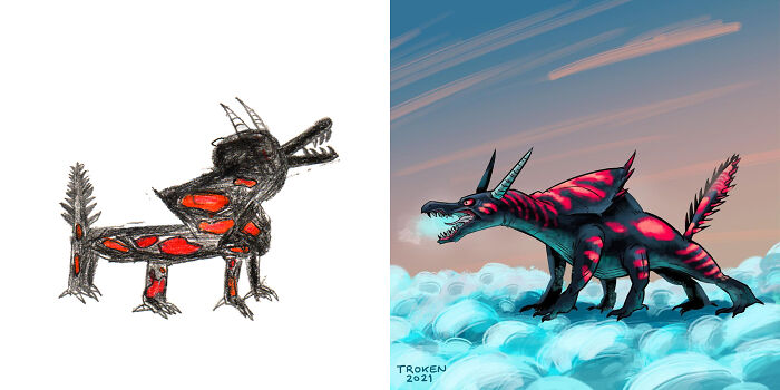 Propuesta del niño artista Carlos, fan art de @martin_trokenheim