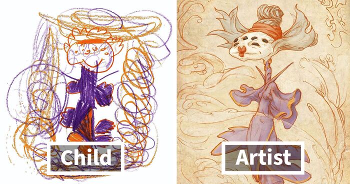 I Created An Account Where Professional Artists Recreate Children’s Monster Drawings Each Week (35 New Pics)