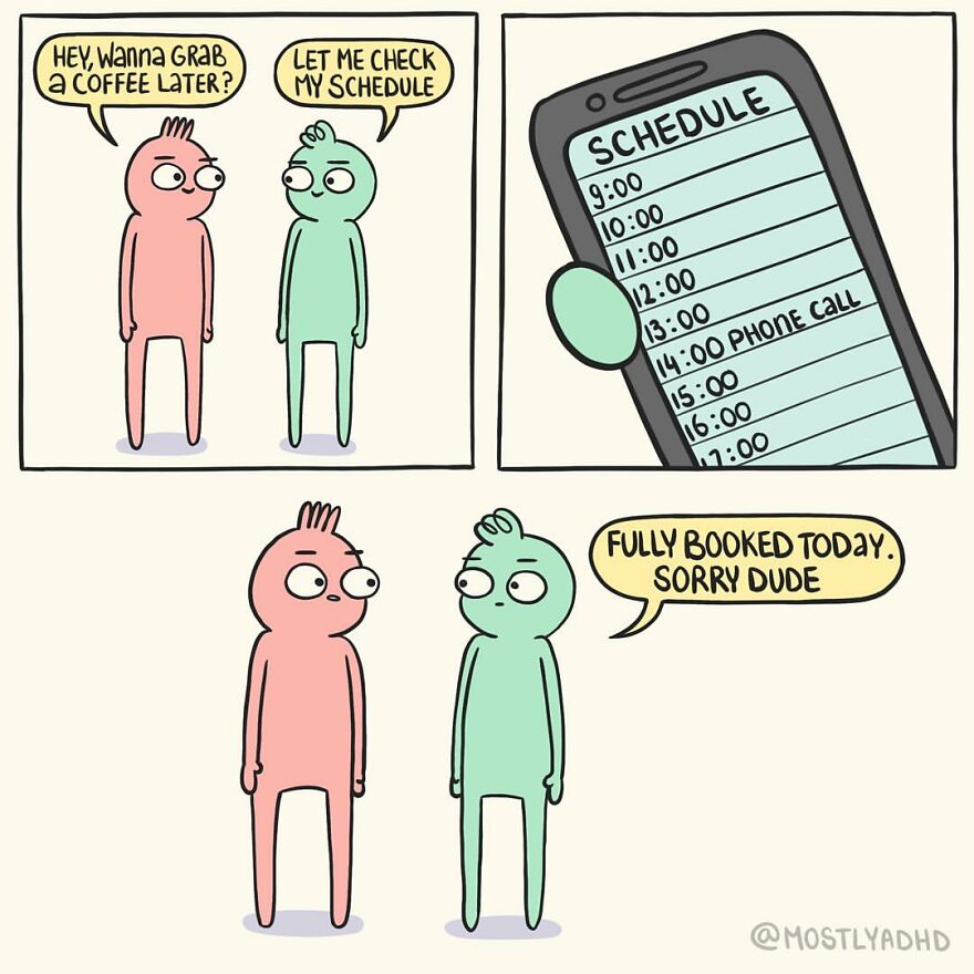 Artist Takes His Daily Struggles With Adhd, Anxiety And Depression And Turns Them Into Humorous Comics (24 Comics)