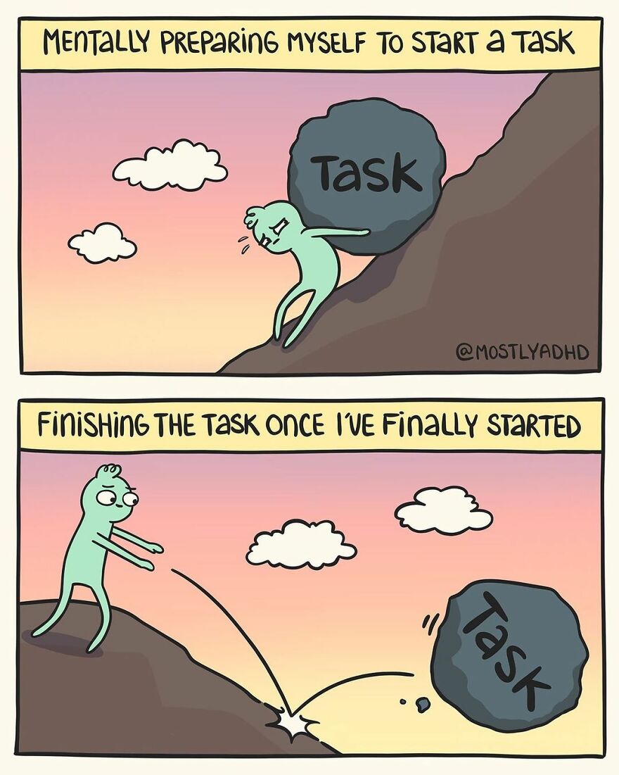 Artist Takes His Daily Struggles With Adhd, Anxiety And Depression And Turns Them Into Humorous Comics (24 Comics)