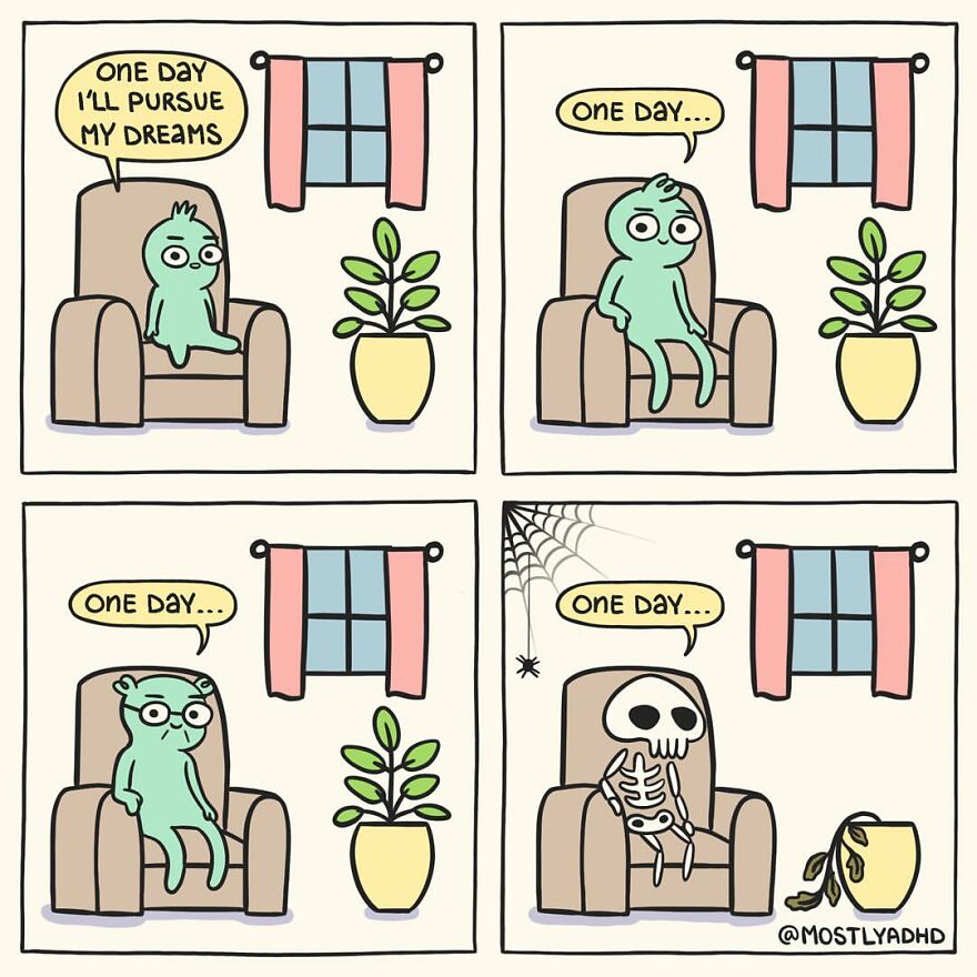 Artist Takes His Daily Struggles With Adhd, Anxiety And Depression And Turns Them Into Humorous Comics (24 Comics)