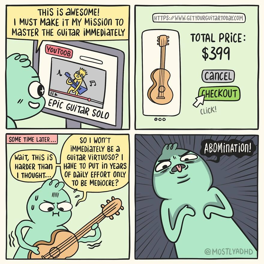 Artist Takes His Daily Struggles With Adhd, Anxiety And Depression And Turns Them Into Humorous Comics (24 Comics)