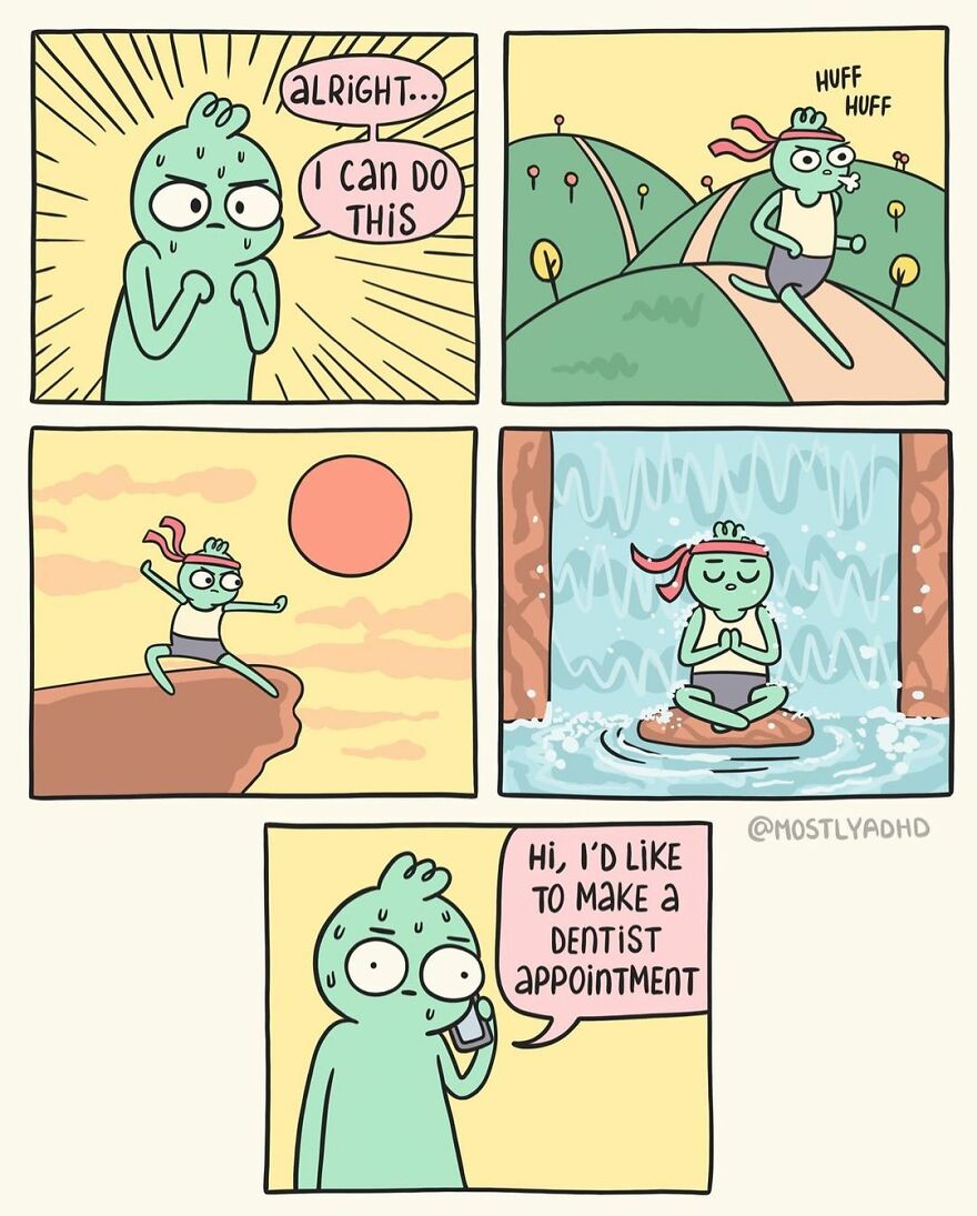 Artist Takes His Daily Struggles With Adhd, Anxiety And Depression And Turns Them Into Humorous Comics (24 Comics)