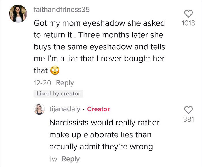 Daughter Of Narcissistic And Toxic Mother Shares What Christmas Gifts She's Returned Over The Years Daughter Of Narcissistic And Toxic Mother Shares What Christmas Gifts She's Returned Over The Years