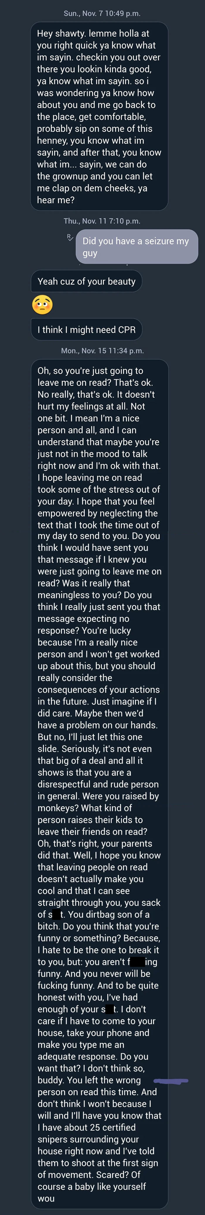 I Left Him On Read Again After That