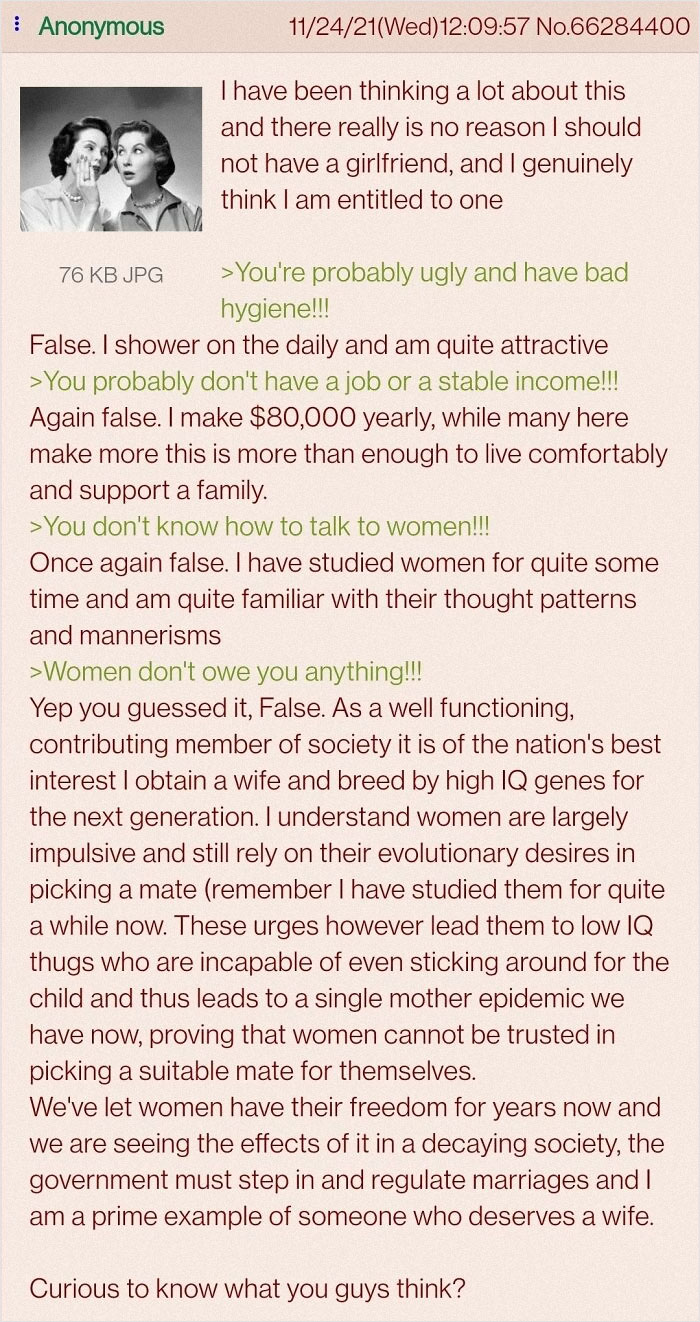 Others: Women Don't Owe You Anything Him: False