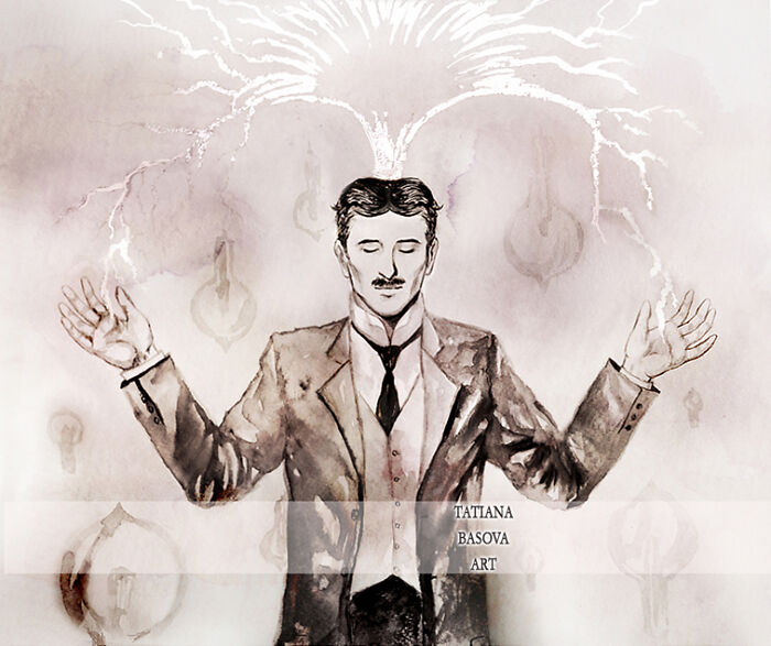 I Painted Nikola Tesla (4 Pics)