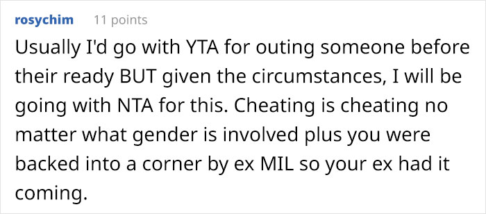 25 Y.O. Woman Sparks Family Feud After Outing Her Ex As Gay During Argument With Religious MIL 25 Y.O. Woman Sparks Family Feud After Outing Her Ex As Gay During Argument With Religious MIL