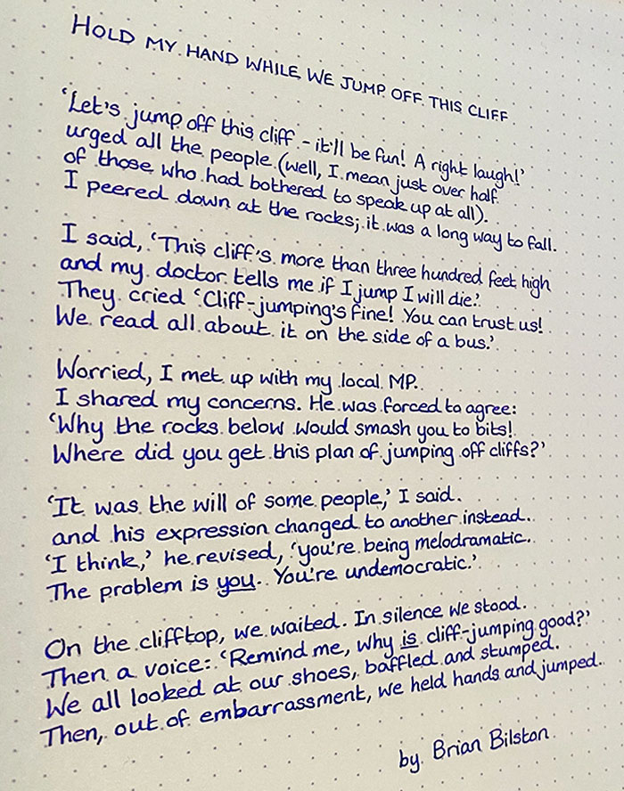 Hold My Hand While We Jump Off This Cliff