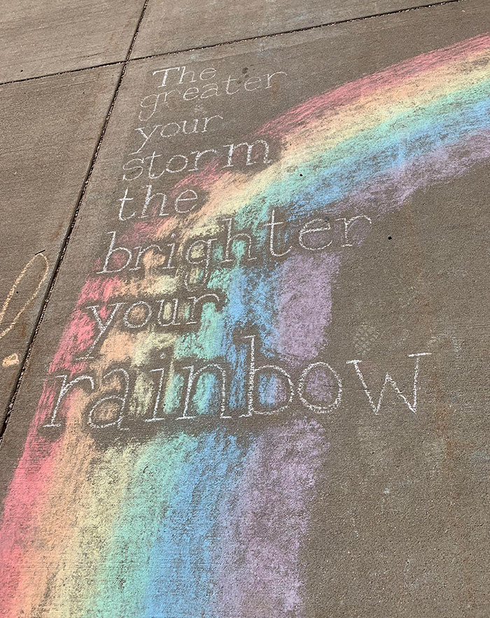 Some Students Drew This On The Sidewalk Outside The School I Work At