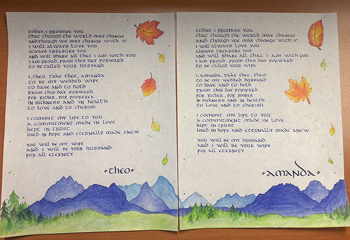 I'm Not A Calligrapher Or A Scribe. I'm A Firefighter And A Colleague Is Getting Married Today. He Asked If I'd Write Out His And His Wife's Vows