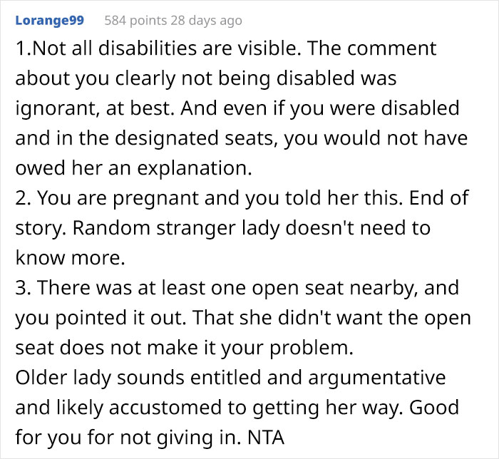 Entitled Old Lady Is Offended For Not Getting A Pregnant Mom's Bus Seat