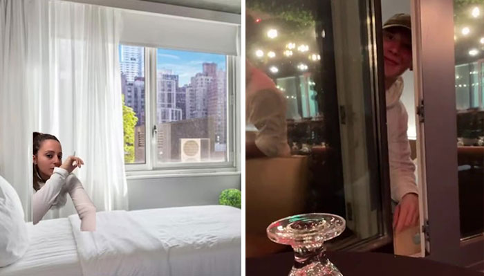 Lady Shows Tiktok How She Settled In An AirBnB Only To Discover Her Window Was A One-Way Mirror Into A Restaurant