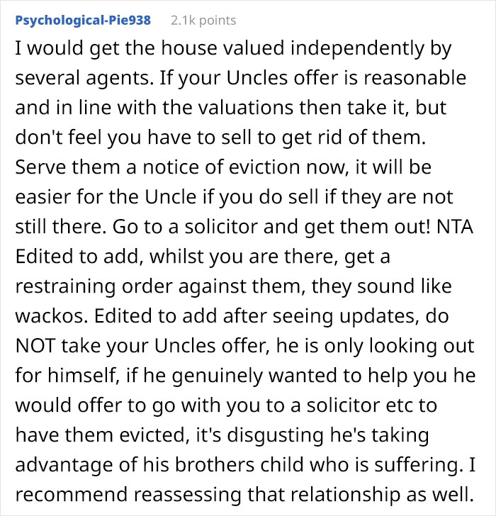 19 Y.O. Woman Allows Her Family To Live In A $3.3M House She Inherited, Later Decides To Sell It To Get Rid Of Them Because Of The Way They Abuse Her