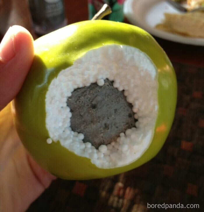 My Friend Tried To Take A Bite Of An Apple, He Enjoyed A Mouth Full Of Foam