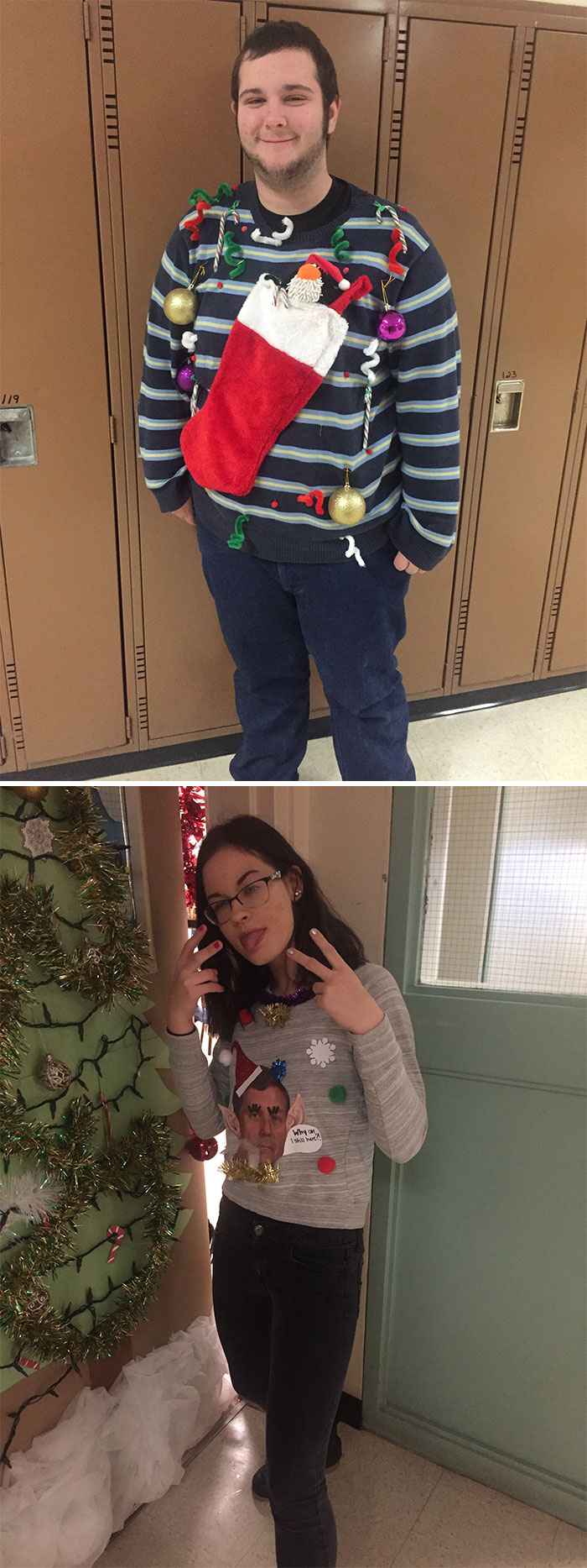 We Are Having Our Ugly Christmas Sweater/Shirt Day At Mhs Today