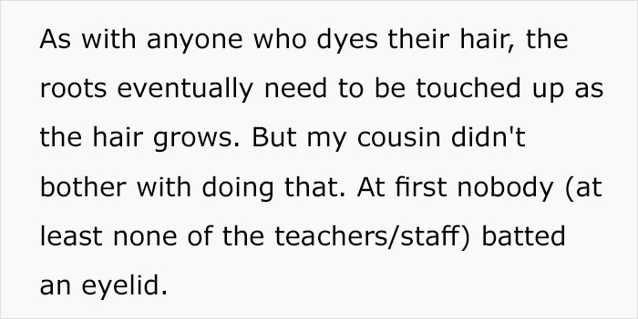 Student Gets In Trouble For Her Natural Hair Color Defying Schools Dress Code, Maliciously Complies By Dyeing It