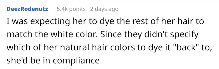 Student Gets In Trouble For Her Natural Hair Color Defying Schools Dress Code, Maliciously Complies By Dyeing It